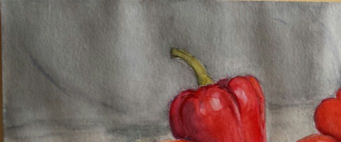 peperoni rossi 2017 acquerello 48,8 x 19,7 cm