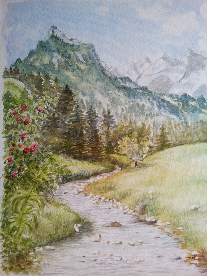 In montagna 2015 acquerello 24 x 32cm