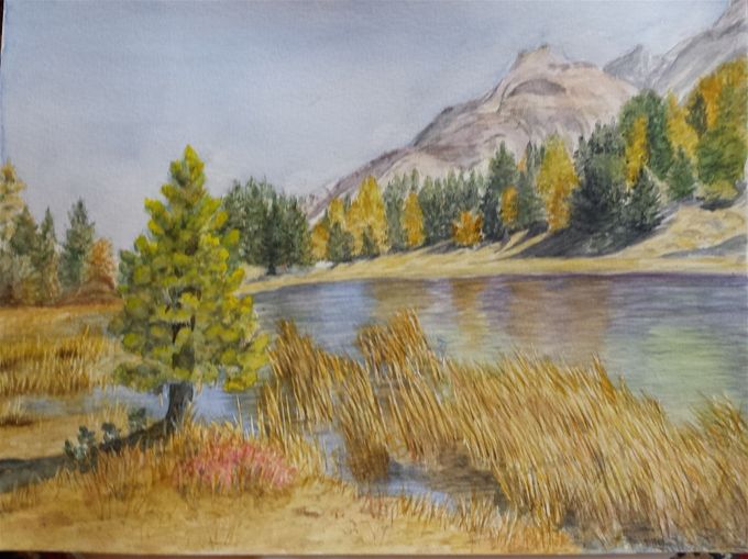 Hahnensee über St. Moritz     32 x 24 cm