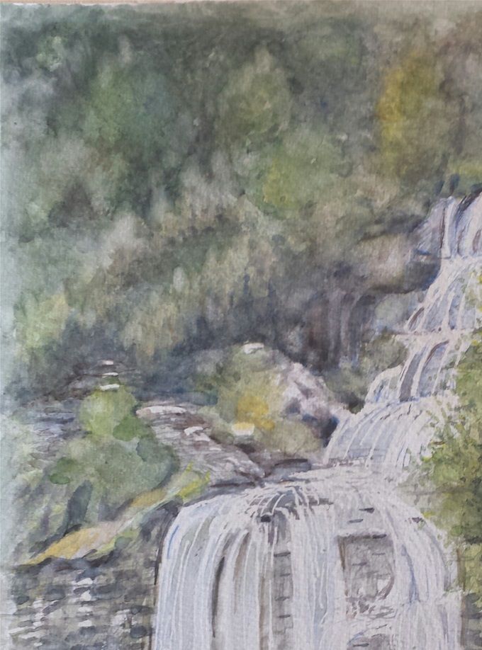 Cascata della Piumogna Faido TI   24 x 32 cm venduto.
