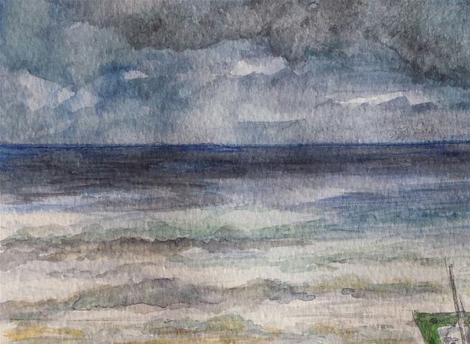 Fischerboote  2017 aquarell  32 x 24 cm verkauft