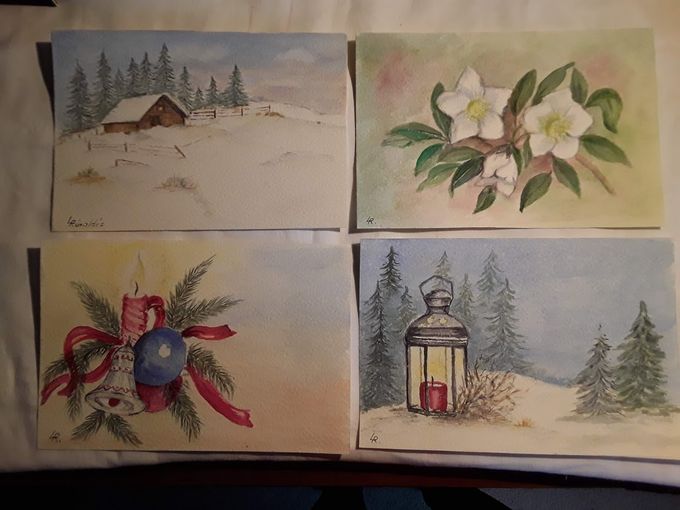 Weihnachtskarten 2020 Aquarell